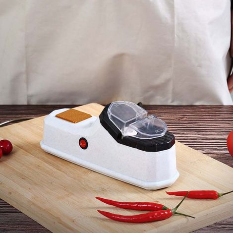 Aiguiseur de couteaux électrique, outil d'affûtage multifonction alimenté par USB pour Chef de cuisine, couteaux à fruits, ciseaux (1/5)