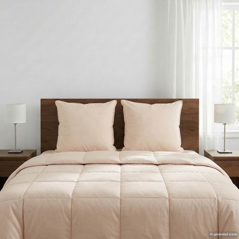 Almohada 2 pcs Beige 65 x 65 cm Fibra de Kapok