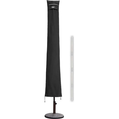 Sekey Housse de Protection pour Parasol,(résistante aux UV et à la poussière et à l'eau, résistante aux intempéries, résistante aux déchirures), Noir, 220cm