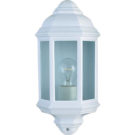 MAINE 1L Applique exterieur métal blanc verre clair, E27 Max 60w IP44 CLI haut 36cm Larg 17cm (1/4)