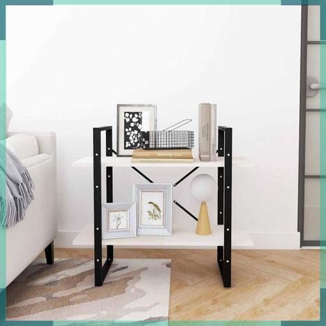 Bibliothèque - 806453 - Blanc - Bois de pin massif - 2 étagères (80x30x70 cm) (1/5)