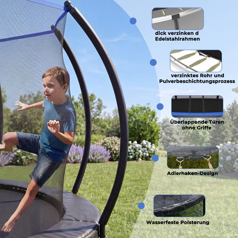Trampolino da esterno 7,5 piedi con rete di sicurezza 360°, scala, rotondo 228 cm DESVIAE (1/5)