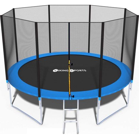 Cama elástica de 366 cm con red de seguridad azul hasta 150 kg (1/5)