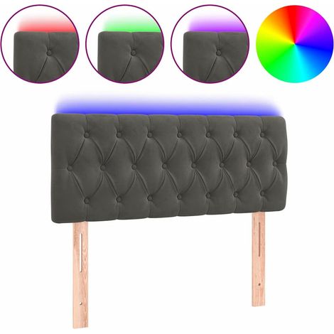 Maison Exclusive - Cabecero con LED de terciopelo gris oscuro 90x (1/5)