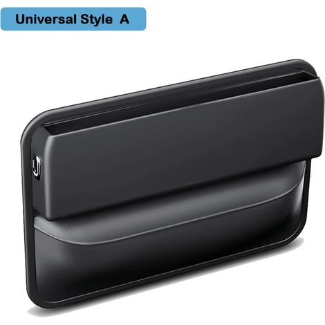 (Style universel A) Sacoche de rangement latérale pour console de voiture Ouspow en cuir PU, boîte de rangement portable avec porte-bouteille, comble l'espace latéral de la console et offre un confort (1/5)