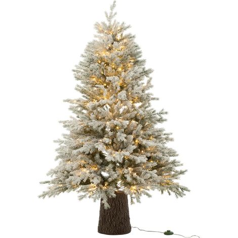 Sapin de Noël Enneigé 600 LED "Tronc" 150cm Vert