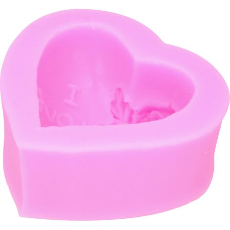 DIY 3D herzförmige Silikonform für Rosen, Kuchen, Pralinen, Seifen und Kerzen. (1/5)