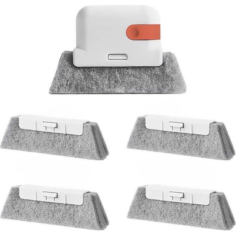 Brosse de nettoyage de vitres avec embout plat - Lot de 5, outils pour les appuis de fenêtre et les coins étroits. (1/5)