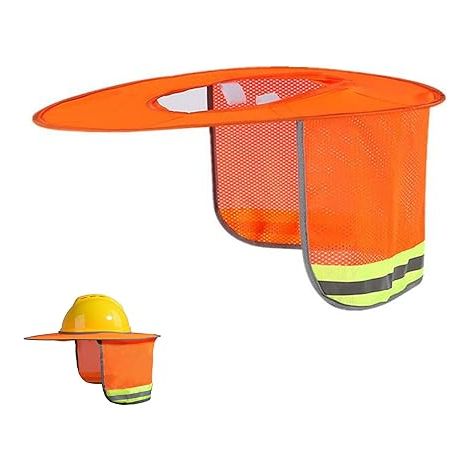 Sun visor for safety helmet, sun visor with mesh collar with visor, high visibility and reflective neck protection, reflective strip hat cover (1/5)