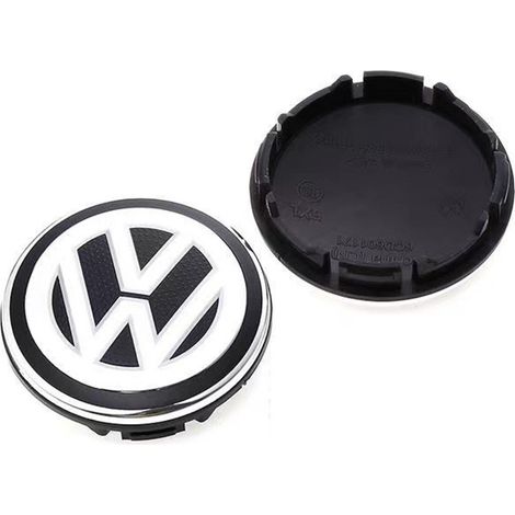 56-mm-Radnabenkappe für Volkswagen Golf, Passat, Polo, Jetta, Bora, Santana – Strukturierte Felgenmitte, Radnabenkappe aus Aluminiumlegierung, 4-teiliges Set, Auto-Felgenzubehör – Schwarz und Weiß