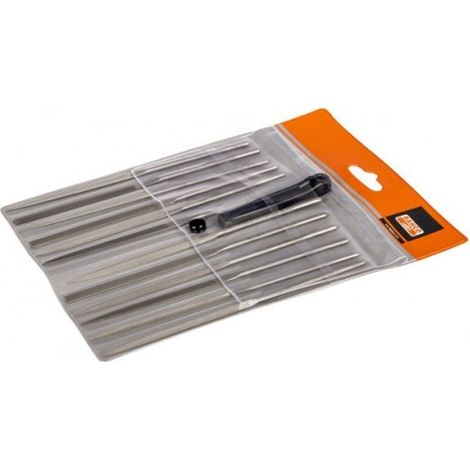 BAHCO - Jeu de limes aiguilles mi-douces, sans manche, 160 mm - 12 pcs