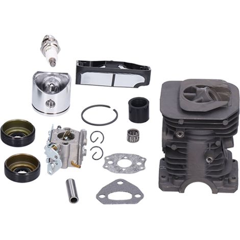 Cylindre, piston, carburateur et filtre à air 40mm pour tronçonneuse Husqvarna 136 137 141 142 (1/5)