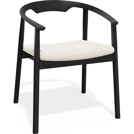 Lot de 2 chaises en bouclette crème LARA (1/5)