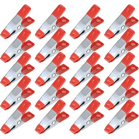 20 pinzas de resorte metálicas, pinzas para modelismo, pinzas de resorte metálicas con revestimiento de goma, pinzas para ropa, soporte para lonas, carpintería, herramienta de modelado, 2 pulgadas