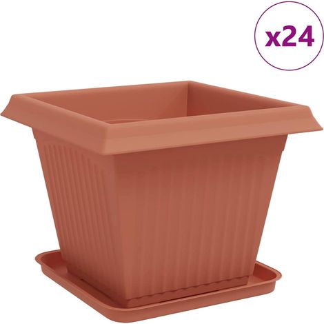 Maison Exclusive - Vasi per Piante 24 pcs Rosso Mattone 38 x 38 x 30 cm Plastica