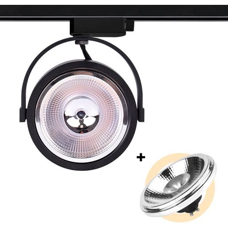 Pack LED-Schienenstrahler einphasig + LED-Glühbirne AR111 GU10
