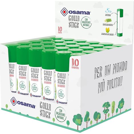 Colle Forte Stick Extra Adhésive, 30 Bâtons, 10 gr - Set Colles Naturel sans Solvants pour Papeterie Bureau et Fourniture Scolaire - Résistante et sans Grumeaux sur Papier, Sûre pour Enfants (1/5)