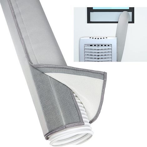 Funda protectora para manguera de aire acondicionado de 150 x 53 cm, con aislamiento térmico y a prueba de polvo, compatible con conductos de escape de aire acondicionado de 5 a 5,9 pulgadas - Alovez- (1/5)