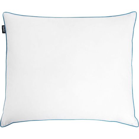 Oreiller Bas Rembourré en Plumes et Duvet de Canard 50 x 60 cm Housse en Coton Blanc Aneto
