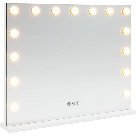 LED Vanity Mirror White 58 x 10 x 47 cm Glass and Steel vidaXL