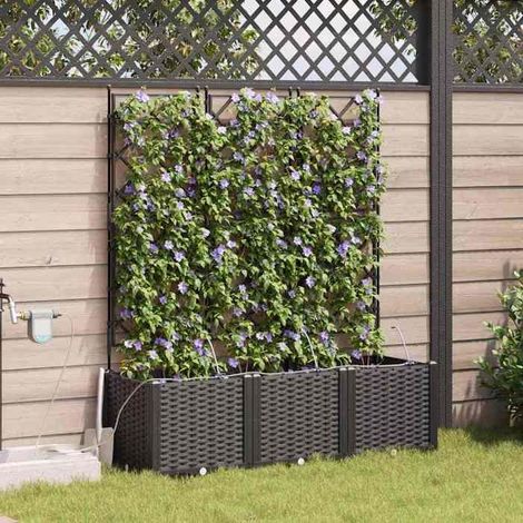 42002853 Cache-pot de jardin 3 pcs Noir Acier (1/5)