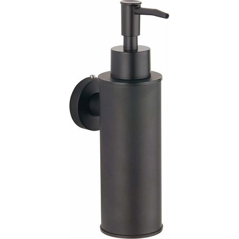 Wall-mounted soap dispenser in 304 stainless steel for decoration (round, black) (1/5)
