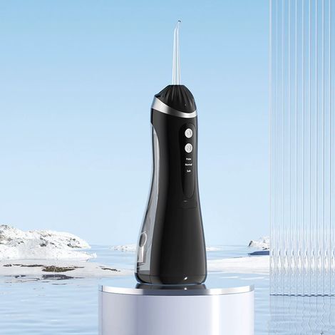Jet Dentaire Hydropulseur Sans Fil, Hydropulseur Dentaire Portable avec 4 Modes et 3 Intensités, Detartreur Dentaire pour Voyages et Maison, Noir (1/5)