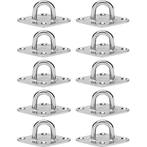 10 Stück Ösenplatten aus Edelstahl 316, robuste Aufhängungspolster, Hängemattenhaken, Marine-Festschnalle, Durchmesser 6