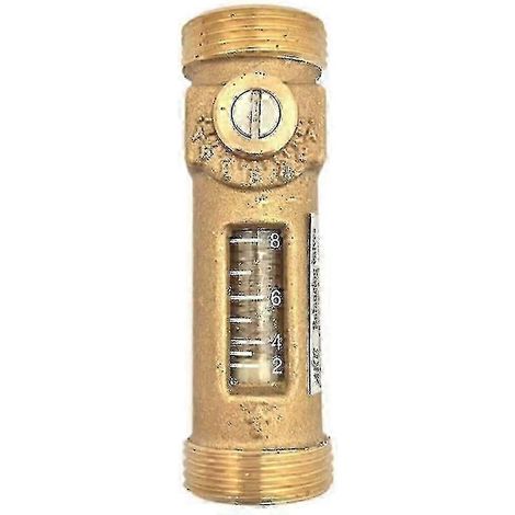 Débitmètre en laiton, plage de débit 2-8 litres/minute, avec filetage G34, lecture directe.