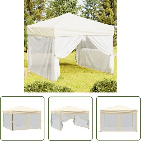 Picknick - vidaXL Partyzelt Faltbar mit Seitenwänden Creme 3x3 m - Grillfeier (1/5)