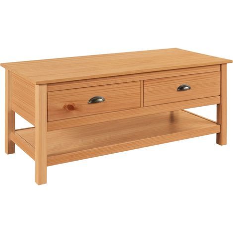 Harry Table basse avec 2 tiroirs teintée blanc (1/5)