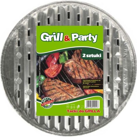 3 Alu-Grillschalen, 34cm