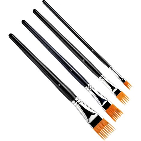 4 Pièces Pinceau Peinture, Pinceaux Aquarelle avec Dents de Peigne (1/5)
