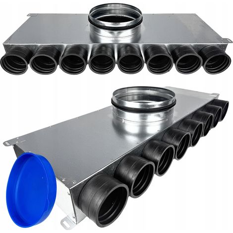 Boîte de distribution de ventilation FI 160 pour tuyau 8X FI 75 (1/5)