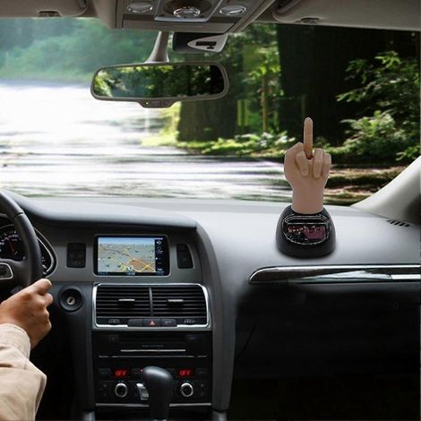 Ornement de voiture solaire à doigt qui tremble, jouet créatif et amusant pour tableau de bord, accessoire intérieur de voiture. (1/5)