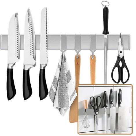50 cm Magnetleiste Messerhalter Edelstahl Selbstklebend Ohne Bohren magnetisch (1/5)