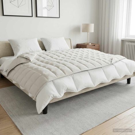 vidaXL Couverture Pondérée Blanc 138 x 200 cm 6 kg 100% Coton 205T (1/5)