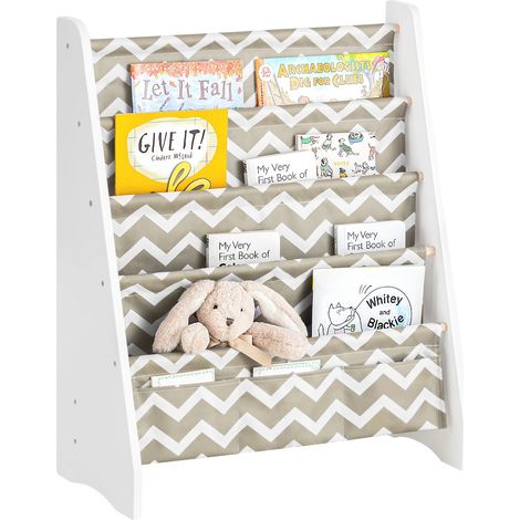 Bibliothèque pour enfants, Design compact, Rangement polyvalent, Gris Clair (1/5)
