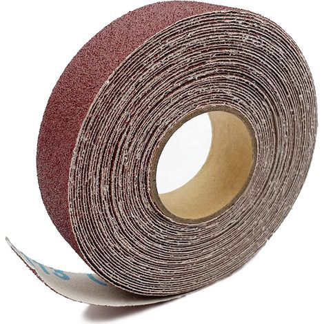 Rouleau de papier de verre 60 Grit 8m x 2,5 cm Toile d'émeri à l'oxyde d'aluminium Papier de verre abrasif pour meubles, bois, finition, ponçage des métaux, polissage des voitures (1/5)