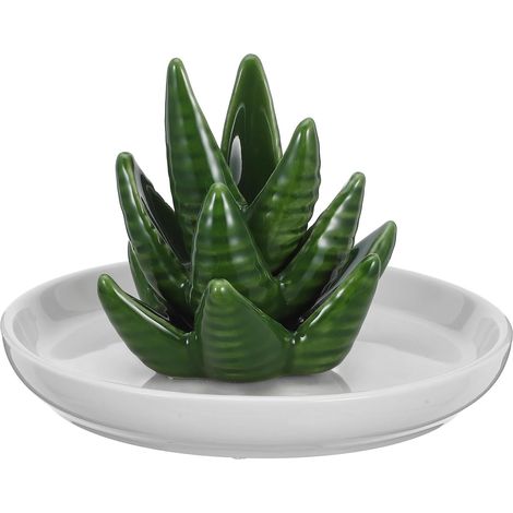 Plateau à Bijoux en Céramique Support de Bague Forme Cactus, Plateau Décoratif pour Bijoux, Espace de Rangement Pratique, pour Tables de Nuit et Commodes (1/5)