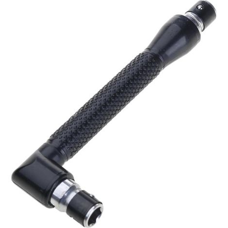 Destornillador en forma de L - Herramienta de ángulo recto - Montaje de muebles - Diseño de doble cabezal - 1/4 de pulgada - Metal (1/5)