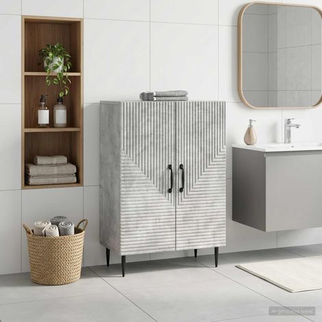 vidaXL Mobiletto da Bagno HAARLEM Grigio Cemento 59,5 x 31 x 80