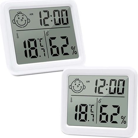 Thermomètre Hygromètre - Affichage Numérique LCD - Indicateur Confort Ambiant - Pour Intérieur Maison Bureau Salle De Bain - 1 Pièce (1/5)