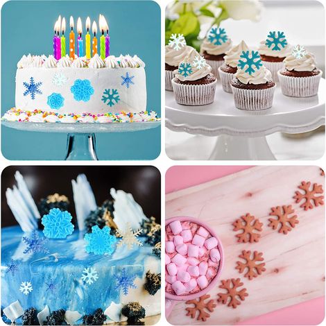 6-teiliges Set aus lebensmittelechtem Kunststoff, Schneeflocken-Ausstechformen für Fondant, Torten, DIY-Prägewerkzeuge zum Backen (1/5)