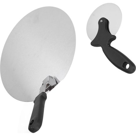 Pelle à Pizza Pliable 10 Pouces en Acier Inox, Couteau à Pizza et Spatule pour Four