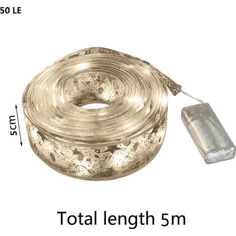 Ruban de Noël 50 LED 5M avec Guirlande Lumineuse Décor Sapin Fête Maison (1/5)