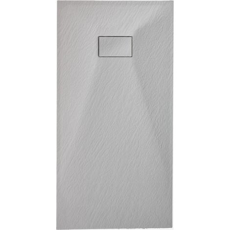 Receveur de douche rectangulaire Soho en résine SMC extra-plat, antidérapant SKLUM Gris Clair 140 x 70 cm