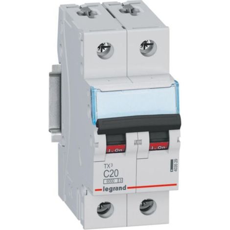 Interruptor automático 2P C 20A 6kA CA S302 TX3 403529