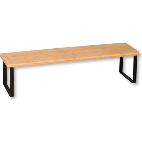 Étagère de Cuisine, matériau: Bambou, métal, Dimensions: 55 x 13,5 x 15 cm, Couleur: Marron, Noir (1/4)