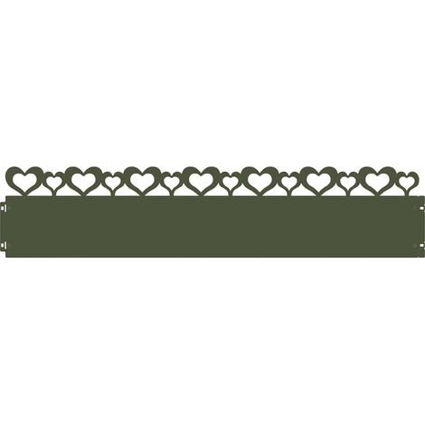 Lawn Edgings 10 pcs Olive Green 103 x 0.05 x 22 cm Steel vidaXL